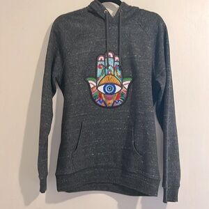 Hamsa sequin oversized hoodie.